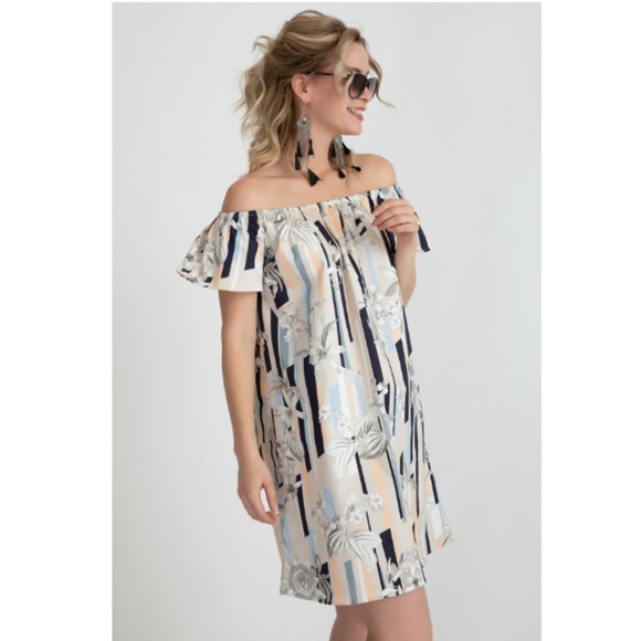 Dresses & Skirts - Daisy off the shoulder flutter sleeve dress